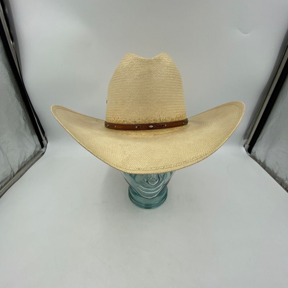 Resistol Mens 7 1/8 George Strait Collection Straw Cowboy Hat Tan Western Rodeo